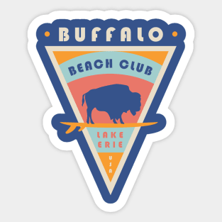 Buffalo NY Beach Club Lake Erie USA Surfing Sticker